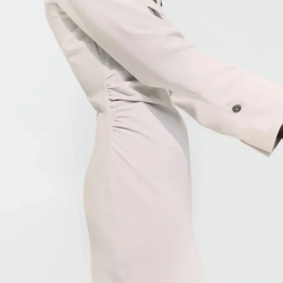 Zara DRAPED WAIST MIDI DRESS - Picture 2 of 9